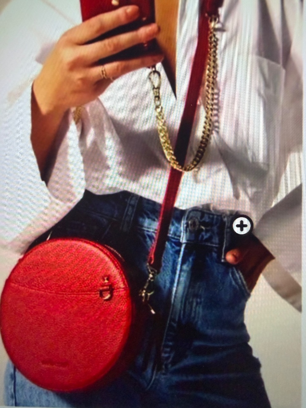Bandolier red round bag